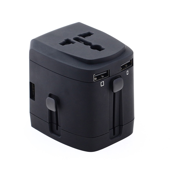 World adapter with 4 USB chargers